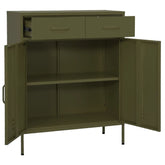 Olive Green Steel Storage Cabinet 31.5x13.8x40